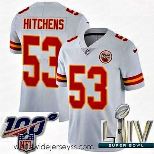 Finely crafted 2020 Super Bowl LIV Nike Kansas City Chiefs #53 Anthony Hitchens White Vapor Untouchable Limited Player NFL Jersey