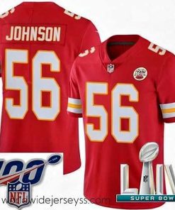 Superbly made 2020 Super Bowl LIV Nike Kansas City Chiefs #56 Derrick Johnson Red Team Color Vapor Untouchable Limited Player NFL Jersey