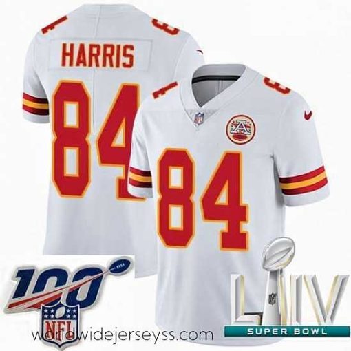 Marvelously styled 2020 Super Bowl LIV Nike Kansas City Chiefs #84 Demetrius Harris White Vapor Untouchable Limited Player NFL Jersey