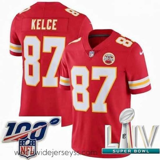 Marvelously styled 2020 Super Bowl LIV Nike Kansas City Chiefs #87 Travis Kelce Red Team Color Vapor Untouchable Limited Player NFL Jersey