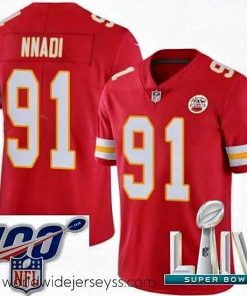 Exceptionally fashioned 2020 Super Bowl LIV Nike Kansas City Chiefs #91 Derrick Nnadi Red Team Color Vapor Untouchable Limited Player NFL Jersey