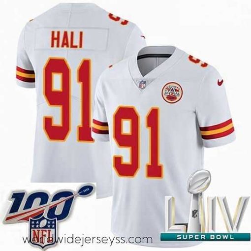 Exquisitely designed 2020 Super Bowl LIV Nike Kansas City Chiefs #91 Tamba Hali White Vapor Untouchable Limited Player NFL Jersey