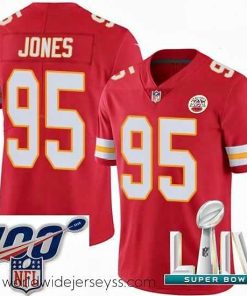 Exceptionally fashioned 2020 Super Bowl LIV Nike Kansas City Chiefs #95 Chris Jones Red Team Color Vapor Untouchable Limited Player NFL Jersey