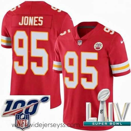 Exceptionally fashioned 2020 Super Bowl LIV Nike Kansas City Chiefs #95 Chris Jones Red Team Color Vapor Untouchable Limited Player NFL Jersey