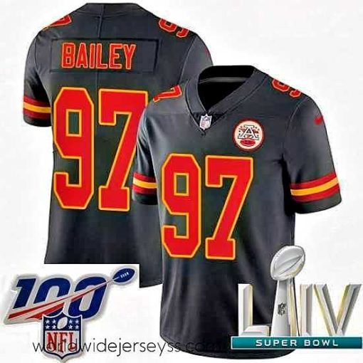 Exquisitely designed 2020 Super Bowl LIV Nike Kansas City Chiefs #97 Allen Bailey Limited Black Rush Vapor Untouchable NFL Jersey