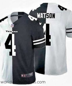 Marvelously styled Houston Texans 4 Deshaun Watson Black V White Peace Split Nike Vapor Untouchable Limited NFL Jersey