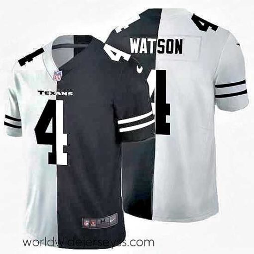 Marvelously styled Houston Texans 4 Deshaun Watson Black V White Peace Split Nike Vapor Untouchable Limited NFL Jersey