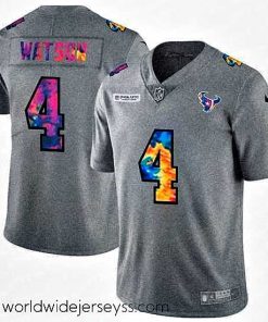 Marvelously styled Houston Texans 4 Deshaun Watson Nike Multi Color 2020 NFL Crucial Catch NFL Jersey Greyheather