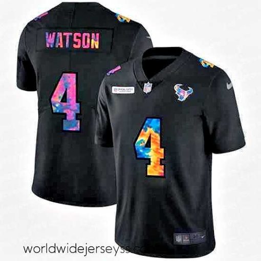 Exceptionally fashioned Houston Texans 4 Deshaun Watson Nike Multi Color Black 2020 NFL Crucial Catch Vapor Untouchable Limited Jersey