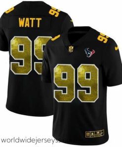 Superbly made Houston Texans 99 J J  Watt Black Nike Golden Sequin Vapor Limited NFL Jersey