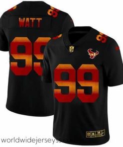 Exceptionally fashioned Houston Texans 99 J J  Watt Black Nike Red Orange Stripe Vapor Limited NFL Jersey
