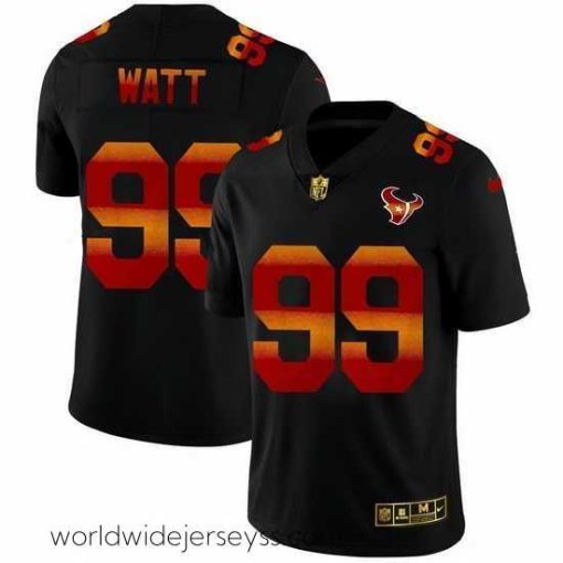 Exceptionally fashioned Houston Texans 99 J J  Watt Black Nike Red Orange Stripe Vapor Limited NFL Jersey