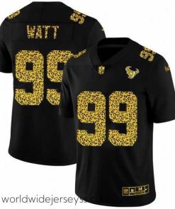Superbly made Houston Texans 99 J J  Watt Nike Leopard Print Fashion Vapor Limited NFL Jersey Black