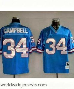 Exceptionally fashioned Houston oilers 34 earl campbell blue throwback jerseys