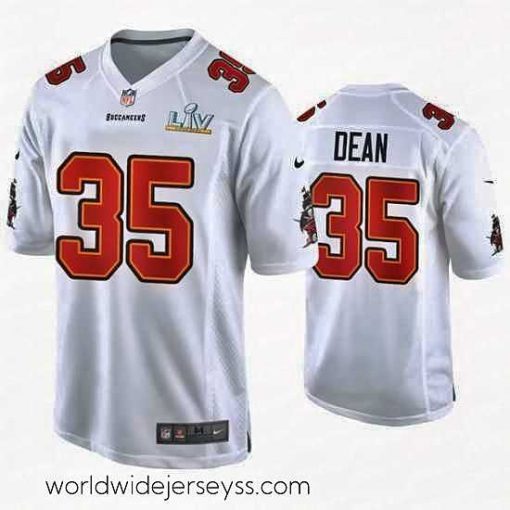 Exceptionally fashioned Jamel Dean Buccaneers White Super Bowl Lv Game Fashion Jersey