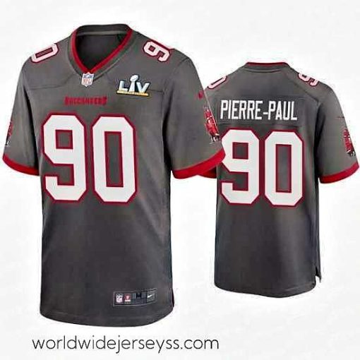 Marvelously styled Jason Pierre Paul Buccaneers Pewter Super Bowl Lv Game Jersey