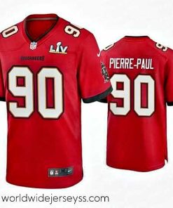 Superbly made Jason Pierre Paul Buccaneers Red Super Bowl Lv Game Jersey