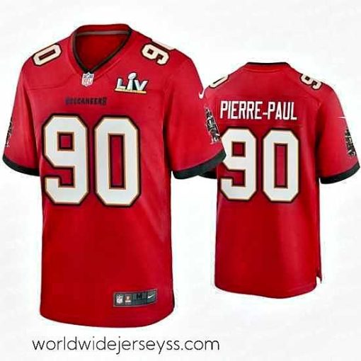 Superbly made Jason Pierre Paul Buccaneers Red Super Bowl Lv Game Jersey
