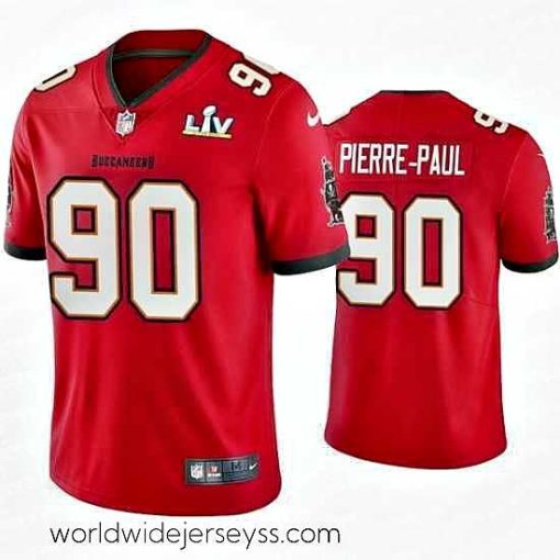 Exceptionally fashioned Jason Pierre Paul Buccaneers Red Super Bowl Lv Vapor Limited Jersey