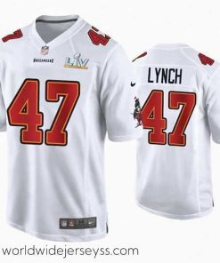 Finely crafted John Lynch Buccaneers White Super Bowl Lv Game Fashion Jersey
