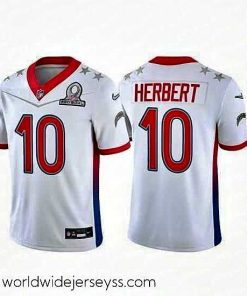 Marvelously styled 2022 NFL Pro Bowl Los Angeles Chargers #10 Justin Herbert AFC White Jersey