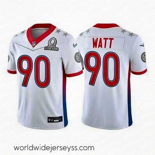 Finely crafted 2022 NFL Pro Bowl Pittsburgh Steelers 90 T J Watt AFC White Jersey