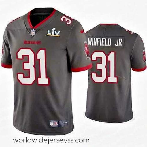 Marvelously styled Antoine Winfield Jr. Buccaneers Pewter Super Bowl Lv Vapor Limited Jersey