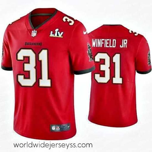 Superbly made Antoine Winfield Jr. Buccaneers Red Super Bowl Lv Vapor Limited Jersey