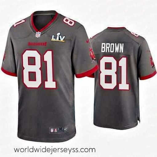 Finely crafted Antonio Brown Buccaneers Pewter Super Bowl Lv Game Jersey