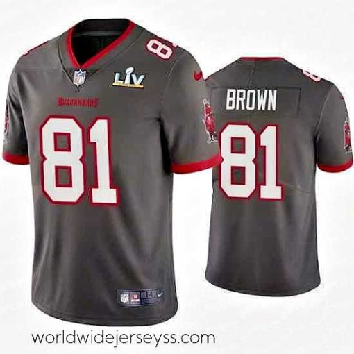 Exceptionally fashioned Antonio Brown Buccaneers Pewter Super Bowl Lv Vapor Limited Jersey
