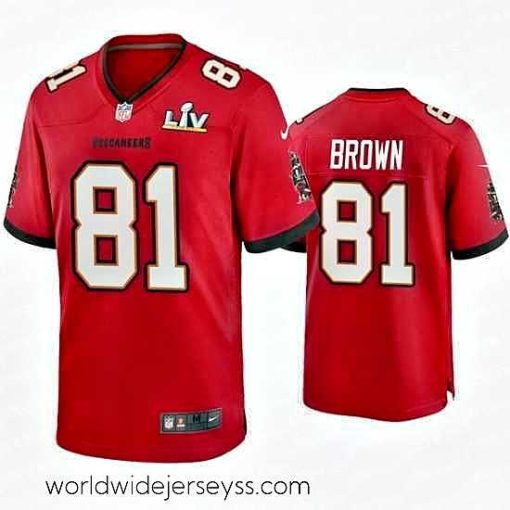 Marvelously styled Antonio Brown Buccaneers Red Super Bowl Lv Game Jersey