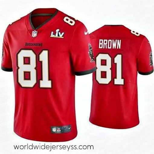 Superbly made Antonio Brown Buccaneers Red Super Bowl Lv Vapor Limited Jersey