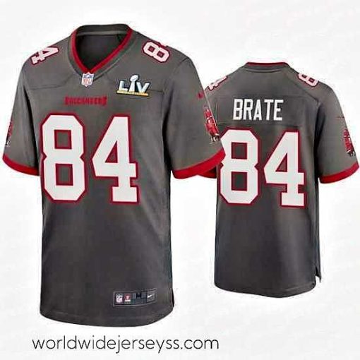 Superbly made Cameron Brate Buccaneers Pewter Super Bowl Lv Game Jersey