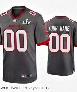 Marvelously styled Custom Buccaneers Pewter Super Bowl Lv Game Jersey