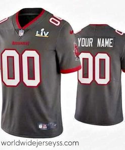 Marvelously styled Custom Buccaneers Pewter Super Bowl Lv Vapor Limited Jersey