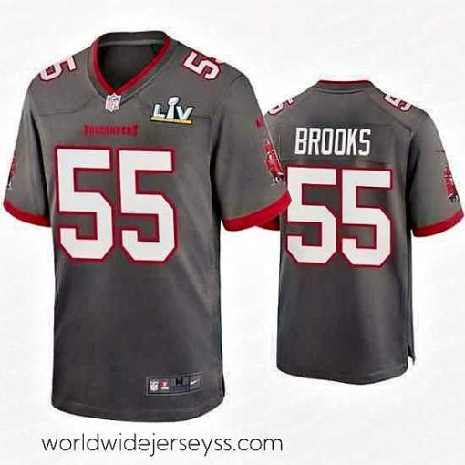 Exquisitely designed Derrick Brooks Buccaneers Pewter Super Bowl Lv Game Jersey