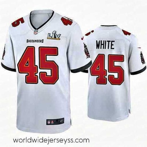 Marvelously styled Devin White Buccaneers White Super Bowl Lv Game Jersey