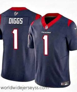 Exceptionally fashioned Houston Texans 1 Stefon Diggs Navy 2024 F.U.S.E Vapor Untouchable Stitched Football Jersey