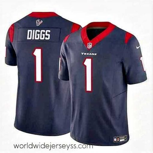 Exceptionally fashioned Houston Texans 1 Stefon Diggs Navy 2024 F.U.S.E Vapor Untouchable Stitched Football Jersey