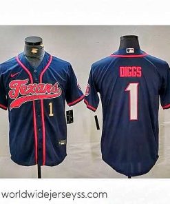Exceptionally fashioned Houston Texans 1 Stefon Diggs Navy With Patch Cool Base Stitched Baseball Jersey 1
