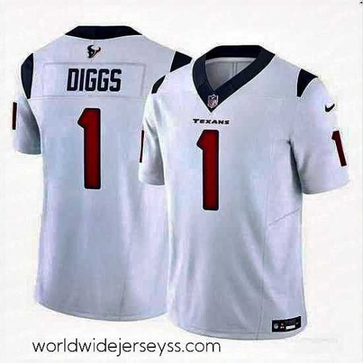 Marvelously styled Houston Texans 1 Stefon Diggs White 2024 F.U.S.E Vapor Untouchable Stitched Football Jersey