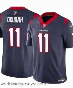 Finely crafted Houston Texans 11 Jeff Okudah Navy 2024 F.U.S.E Vapor Untouchable Stitched Football Jersey
