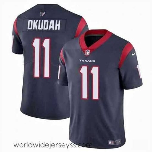 Exquisitely designed Houston Texans 11 Jeff Okudah Navy Vapor Untouchable Stitched Football Jersey