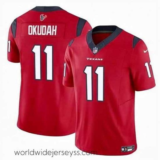 Marvelously styled Houston Texans 11 Jeff Okudah Red 2024 F.U.S.E Vapor Untouchable Stitched Football Jersey