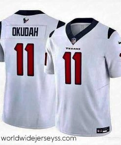 Exquisitely designed Houston Texans 11 Jeff Okudah White 2024 F.U.S.E Vapor Untouchable Stitched Football Jersey