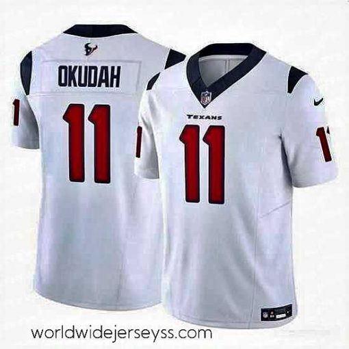 Exquisitely designed Houston Texans 11 Jeff Okudah White 2024 F.U.S.E Vapor Untouchable Stitched Football Jersey