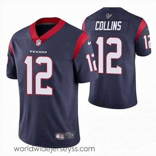 Marvelously styled Houston Texans 12 Nico Collins Navy Vapor Untouchable Limited Stitched Jersey