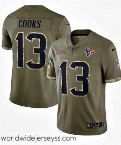 Superbly made Houston Texans 13 Brandin Cooks Olive 2022 Salute To Service Limited Stitched Jersey