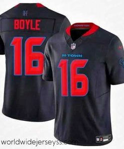 Exquisitely designed Houston Texans 16 Tim Boyle Navy 2024 2nd Alternate F.U.S.E Vapor Stitched Jersey