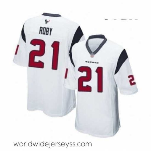 Exquisitely designed Houston Texans 21 Bradley Roby Game White Football Jersey